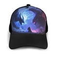 thumbnail image 3 of Naloa Red And Blue Fire Dragon Adult adjustable Print Baseball Hat, Patchwork curved brim baseball capfor Men and Women, One Size, 3 of 5