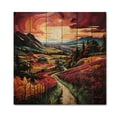 thumbnail image 3 of Designart "Rows of Ruby in Green and Purple Vineyard IV" Farmhouse Print on Natural Pine Wood, 3 of 5