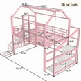thumbnail image 5 of Bellemave Loft Bed with Slide and Stairs,Full Size House Bed with Storage Shelves,Metal Playhouse Loft Beds Frame with Large Space Underneath (Pink）, 5 of 8