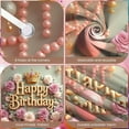 thumbnail image 4 of Rose Gold Banner Pink Roses Birthday Display Gold Crown Heart Balloons Celebration Backdrop for Birthday Party Women's Birthday Princess Theme Party, 4 of 9