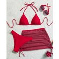 thumbnail image 4 of Trajes de baño para mujer Traje de baño de bikini sólido con almohadilla para el pecho para mujer Traje de baño dividido Bañador y faldas de baño Trajes de baño de 3 piezas para mujer, 4 of 8