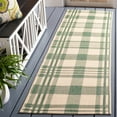 thumbnail image 2 of Safavieh Courtyard Benjamin Plaid Indoor/Outdoor Runner Rug, Green/Beige, 2'3" x 18', 2 of 11