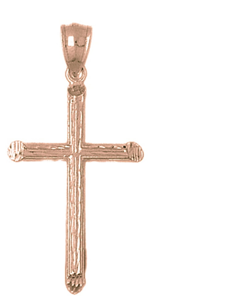 21 mm Jewels Obsession Cross Pendant 14K Rose Gold Cross Pendant 