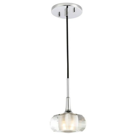 Woodbridge Lighting Christina 1-Light Glass Mini-Pendant in Chrome/Crystal
