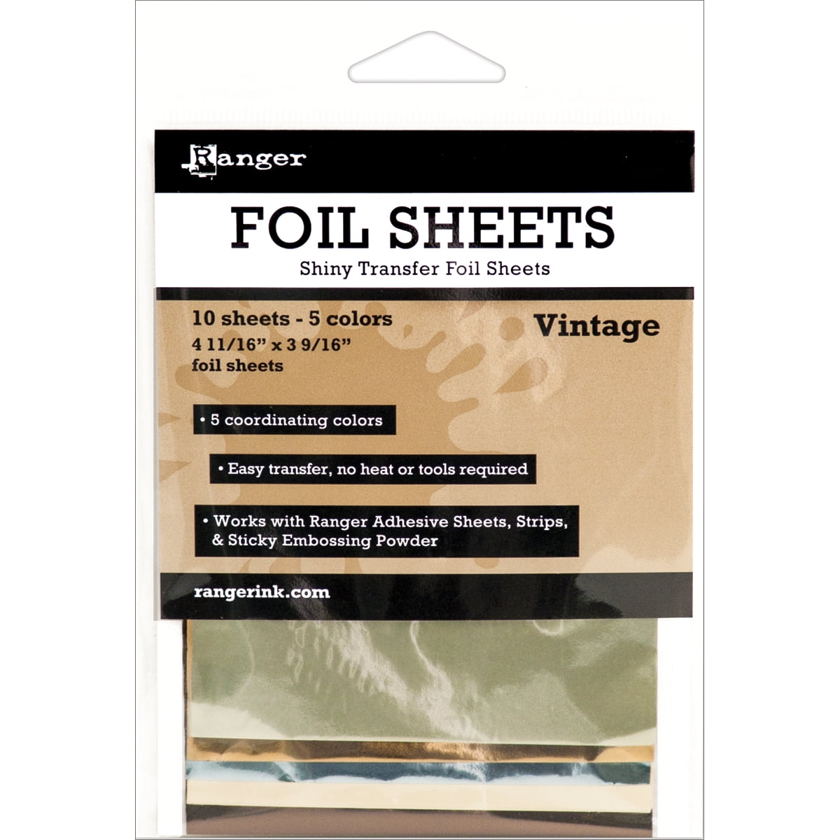 Inkssentials Foil Sheets 4.69"X3.56" 10/PkgVintage 4.69"X3.56