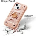 thumbnail image 5 of Compatible avec Étui iPhone 14/Étui iPhone 13 6.1 Pouces avec Support Anneau Rotatif 360° Intégré, Protection Complète de Qualité Militaire Robuste Durable. (Rose), 5 of 5