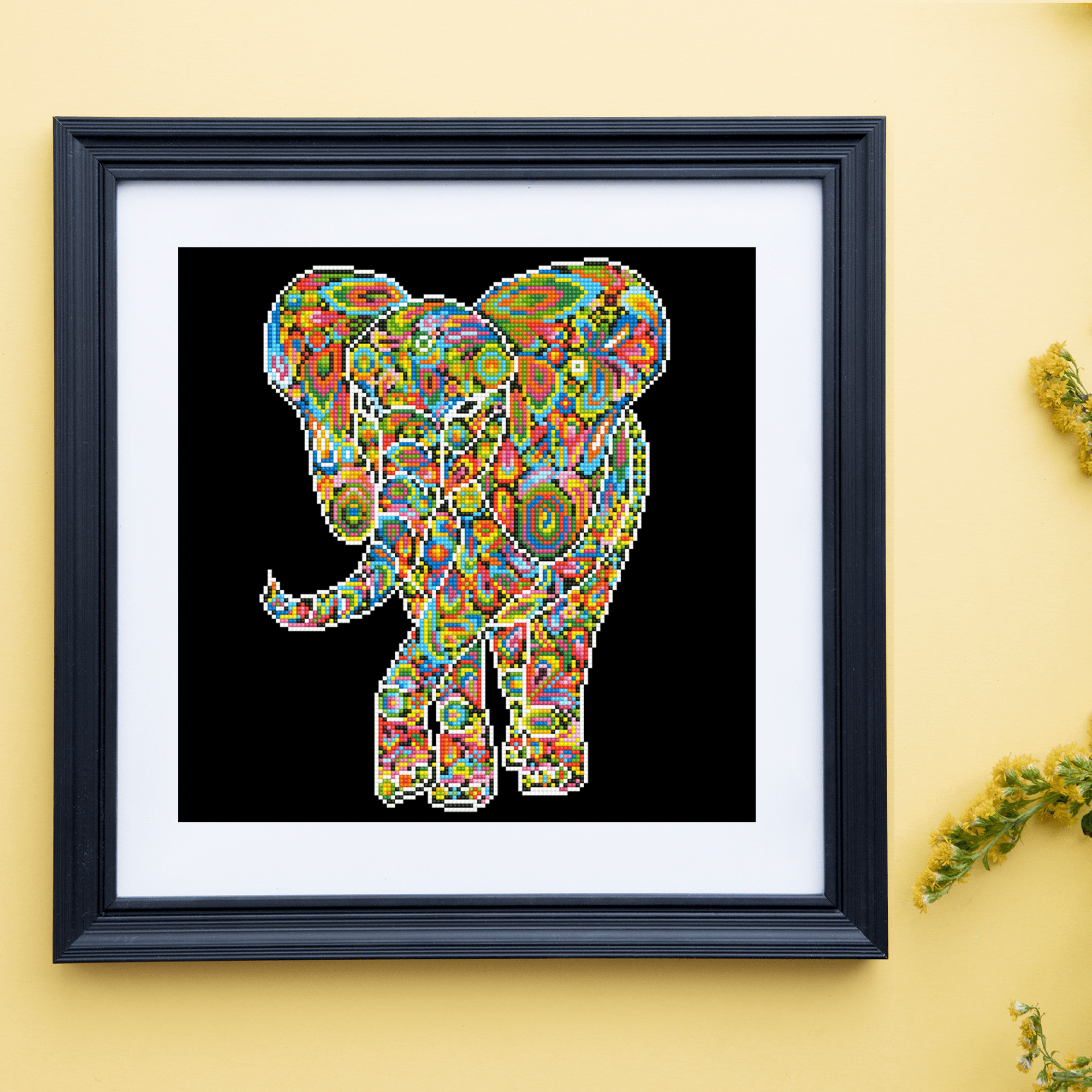 Diamond Dotz Kaleidoscope Walk Elephant Diamond Painting Kits for Adults - Diamond Art Kits a Relaxing Creative Craft Kit with Dotz Gems 15.7"x15.7