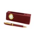 thumbnail image 4 of Personalized Solid Rosewood Business Card Holder with Clock and Pen for Realtor, 4 of 4