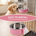 thumbnail image 4 of Crate Dog Bowl, Removable Stainless Steel Hanging Pet Kennel Cage Bowl Food & Water Feeder Coop Cup for Puppy, Cat, Rabbit, Guinea Pigs Ferret Bird, 4 of 6