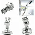 thumbnail image 4 of BAKIBO 2pcs Adjustable Shower Head Holders, No Drill Shower Mounting Brackets Removable Handheld Showerhead Clips Bathroom Suction Cup Handheld Shower Head Bracket (Silver), 4 of 13