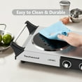 thumbnail image 5 of Techwood 1800W Portable Electric Stove, Double Infrared Ceramic Cooktop Burner with Dual Control, Anti-Scald Handles for RV Camping Home,Silver, 5 of 5