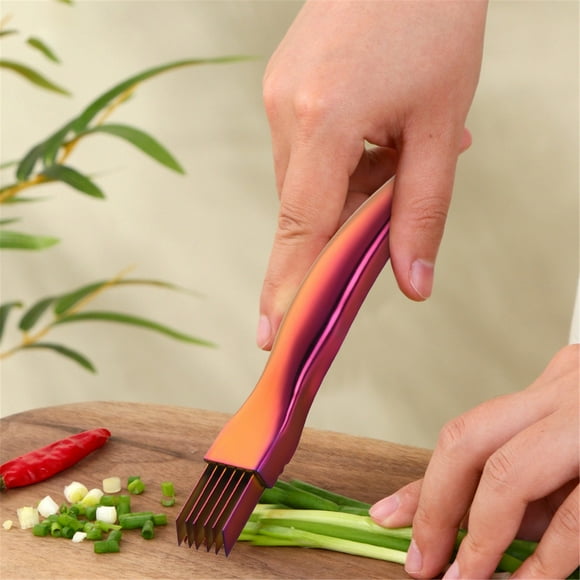 Kitchen Utensil Set Stainless Steel Scallion Cutter Shopped Onion Scallion Shredder Kitchen Onion Shredder For Chopping Cutting, Red
