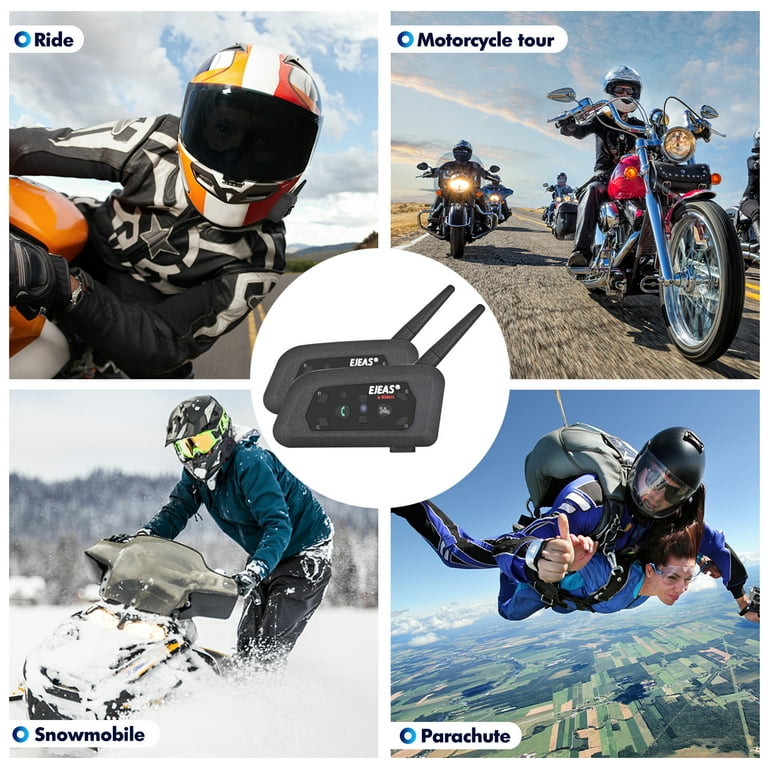 EJEAS V6 Pro Motorcycle Helmet BT Intercom Headphone Real-Time ESP Noise  Reduction 2PCS
