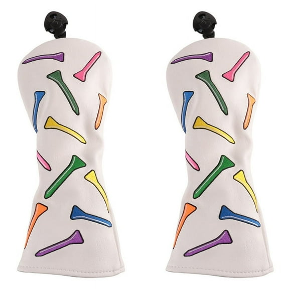 2X Tees Pattern Golf Club Cover for Driver,Fairway,Hybrids-Golf Driver Headcover/Golf Fairway Wood/Hybrid Club