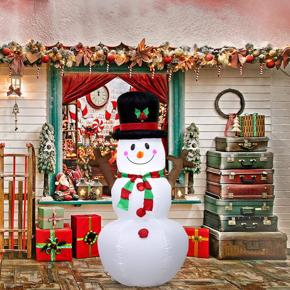 YiaNXan Inflatable Snowman Dolls Decor with LED Light Christmas Snowman Decor for Xmas Garden Party Decor