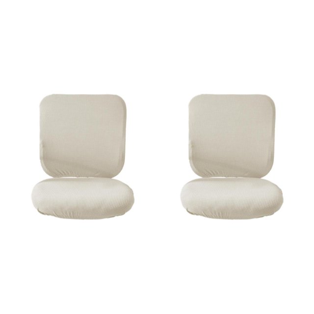 Guardoinrt Soft and Breathable Swivel Chair Cover Seating Experience White Backrest + Cushion Cover 2Set