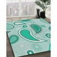 thumbnail image 3 of Ahgly Company Machine Washable Indoor Rectangle Transitional Mint Green Area Rugs, 3' x 5', 3 of 7