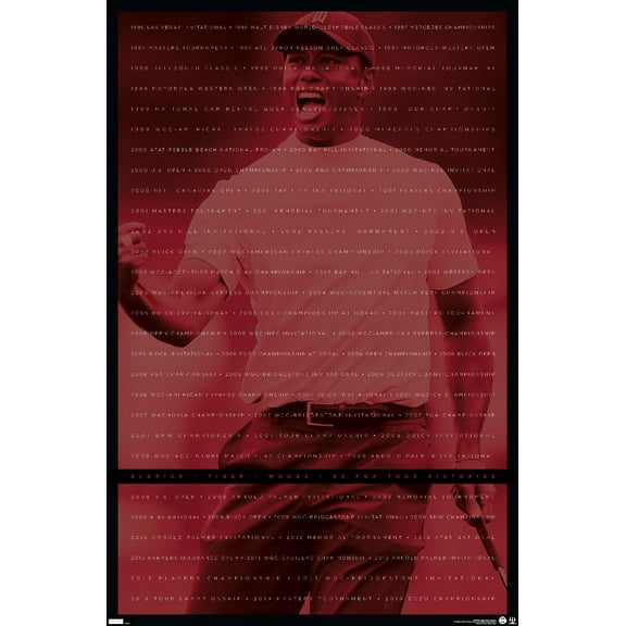 Tiger Woods - Victories 22.37" x 34" Poster, by Trends International