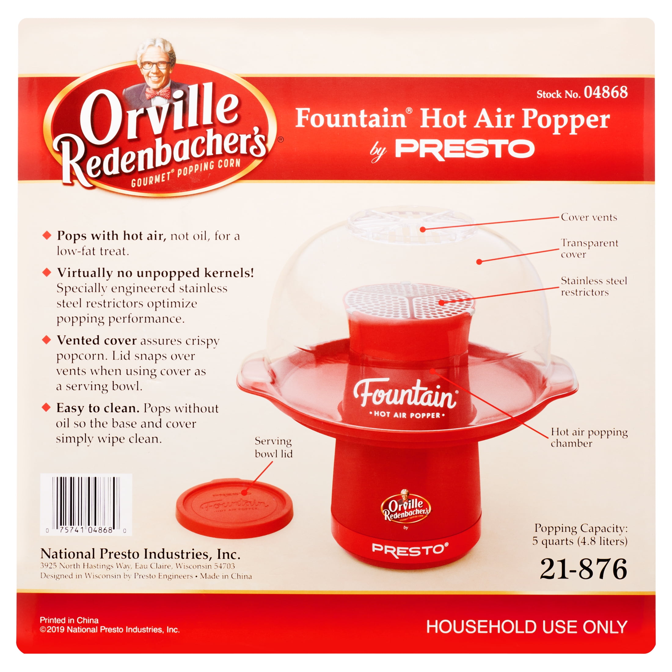Orville Redenbacher's® Fountain® Hot Air Popper by Presto® 04868 