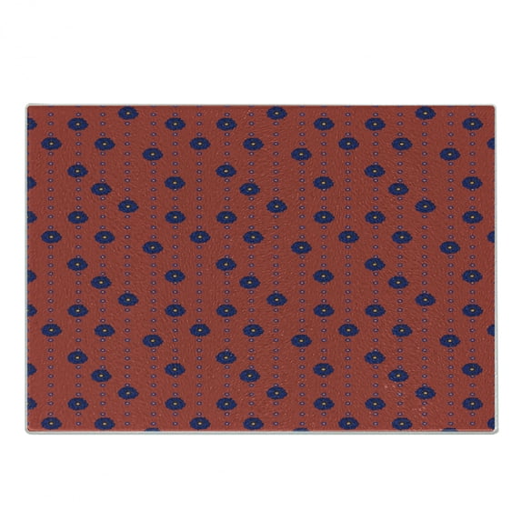 Floral Cutting Board, Vertical Lines with Symmetric Big and Little Petals, Decorative Tempered Glass Cutting and Serving Board, in 3 Sizes, by Ambesonne