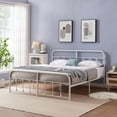 thumbnail image 6 of Katkuca Metal Bed Frame with Headboard & Footboard, Steel Slat Support Mattress Foundation, King Size, White, 6 of 8