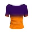thumbnail image 7 of YUGYXL Gradient Colors T Shirts for Women Casual Crew Neck Short Sleeve Tunic Tops Pleated Slim Fit Fashion Summer Tees Orange Tops XXL, 7 of 7