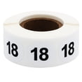 thumbnail image 1 of Circle Dot Number 18 Stickers | 0.75" Inch Round | 500 Pack, 1 of 3