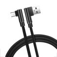 thumbnail image 2 of Cateissary Cable de carga rápida de 1/2/, Cable Micro, Cable de datos dual de 90 grados para teléfono Android, Cable Microusb Teléfono y Comunicación Negro 3M, 2 of 6