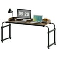 thumbnail image 2 of Anvazise 47.24" Over Bed Table Overbed Table with 360 Degree Wheels, Mobile Bed Desk with Baffle, Cup Holder, Length Height Adjustable Standing Workstation Table (Black), 2 of 13