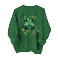 thumbnail image 7 of St. Patrick's Day Sweatshirt for Women LOVE Graphic Four Leaf Clover Print Crewneck Long Sleeve Ribbed Cuffs Festive Holiday Relaxed Fit Pullover, 7 of 7
