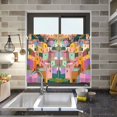 thumbnail image 4 of Yayeee Kitchen Curtains Tier Pair Light Filtering 27"x36" Rod Pocket Short Cafe Window Panel, Purple Cityscape Painting, 4 of 7