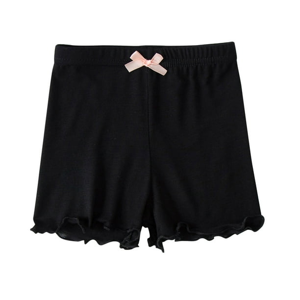 Odeerbi 1-10 Años Niñas Pantalones Cortos de Bicicleta Modal Safety Under Dress Slip Pantalones Cortos Yoga Dance Pantalones Cortos Verano Elastic Waist Bow Leggings Pantalones Cortos