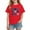 Red, variant on Tops for Girls Trendy Heart Printed Pullover Short Sleeve Shirts Summer Crewneck Casual Tops Size 3-15