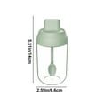 thumbnail image 3 of Latrodar Proof Lid Spoon Integrated Seasoning Jar Kitchen Seasoning Jar Set Glass Seasoning Bottle Sealed Seasoning Box Green Safe&Non-toxic, 3 of 5