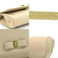thumbnail image 4 of Pre-Owned Salvatore Ferragamo Shoulder Bag Vara Ribbon Leather Beige Women's 55920g (Good), 4 of 5