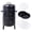 Black + Steel 2, variant on YINGYUE 16 Inch Vertical Charcoal Wood Smoker Grill, Portable Black BBQ Grill for Outdoor Camping Cooking