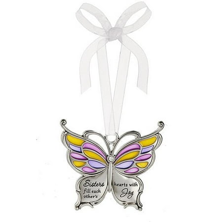 - Sisters Fill Each Other's Hearts With Joy Metal Butterfly Car Charm - By Ganz