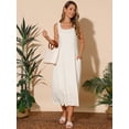 thumbnail image 5 of DARING DIVA Sleeveless Loose Flowy Midi Tank Beach Dress M Beige, 5 of 8