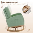 thumbnail image 4 of BouPower Modern Upholstered Nursery Rocking Glider Chair with High Back & Side Pocket, Sturdy Wooden Leg Accent Rocker for Living Room Bedroom, 4 of 6