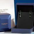 thumbnail image 5 of Gem Stone King 925 Sterling Silver Black Onyx 3 Stone Dangle Earrings for Women (2.34 Cttw, Gemstone December Birthstone, Oval 6X4MM), 5 of 6
