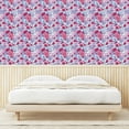 thumbnail image 3 of Ambesonne Retro Peel & Stick Wallpaper for Home, Roses Peonies Poppies Plot, 13"x72", Dark Pink Sea Blue, 3 of 5
