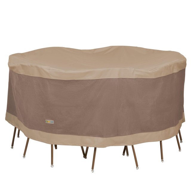 Duck Covers Elegant 90 in. DIA Round Patio Table & Chair Set Cover