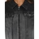 thumbnail image 5 of Chaqueta de mezclilla INSPIRE CHIC para mujeres, casual, con cremallera, recortada, lavada, negra, XL, 5 of 6