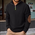 thumbnail image 2 of Quarter Zip Pullover Men 2026 Fall Winter Long Sleeve Jacquard Casual Stand Collar Sweatshirts Mens Pullover Top, 2 of 8