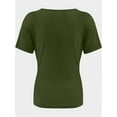thumbnail image 3 of Womens Summer Short Sleeve T Shirts Slim Fit One Piece Cutout Scoop Neck Going Out Date Night Tops, 3 of 5