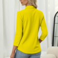 thumbnail image 5 of Women's Stand Collar 3/4 Sleeve Blouse Casual Basic Top All Season Fashion Trending Apparel, 5 of 7