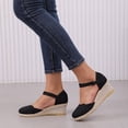 thumbnail image 2 of Dakaela Closed Toe Wedge Sandals for Women 2026 Platform Espadrilles with Adjustable Ankle Strap Non Slip Summer Dressy Beach Vacation Shoes Black Size 8, 2 of 9