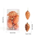 thumbnail image 3 of Christmas Pinecone Ornaments, 8 Pack Painted Plastic Hanging Pendants, Boxed Tree Decor, for Holiday Party, Xmas Tree Decor, 3 of 7