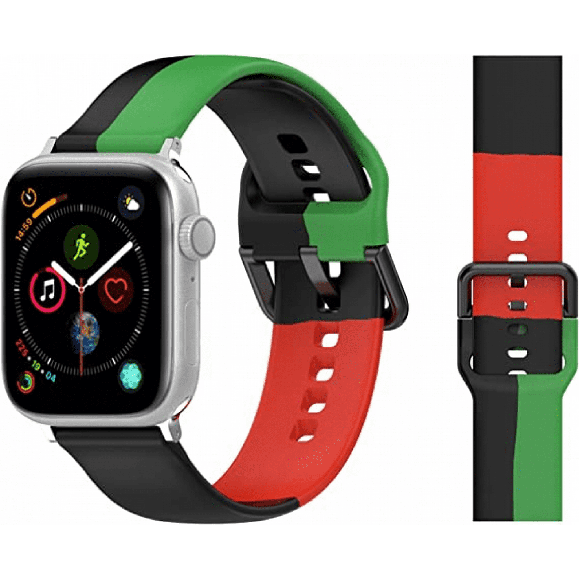 Fybto For Apple Watch Series 7 6 5 4 3 2 1 Se Compatible Multicolor Silicone Strap For Iwatch 40mm 38mm Sport Waterproof Comfortable Smart Watch Repl