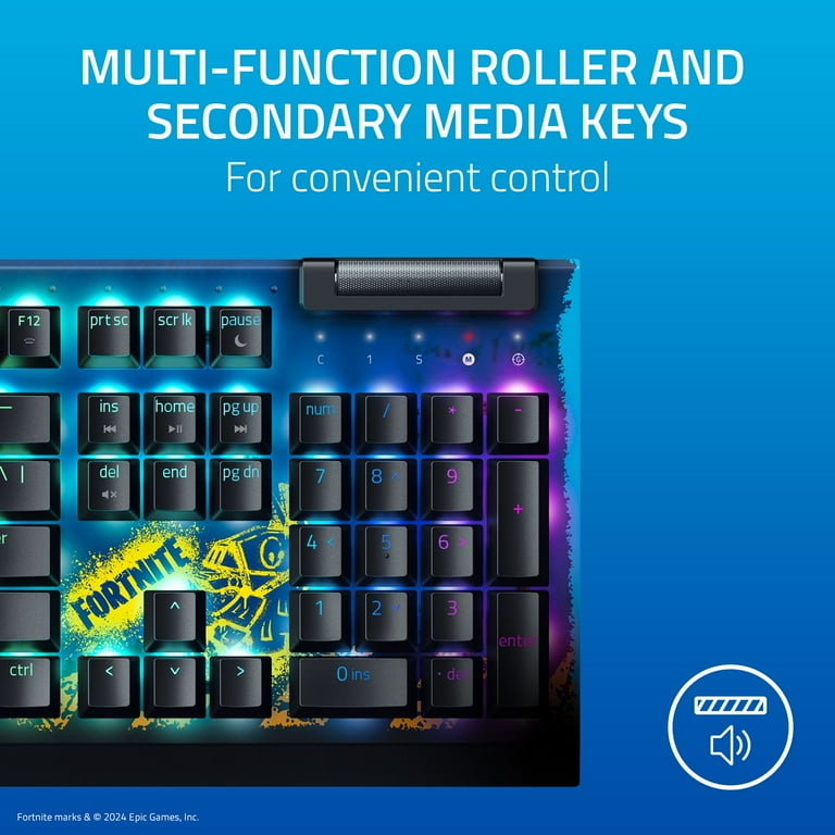 Razer BlackWidow V4 X Chroma RGB USB Gaming Keyboard, Fortnite